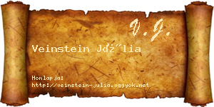 Veinstein Júlia névjegykártya